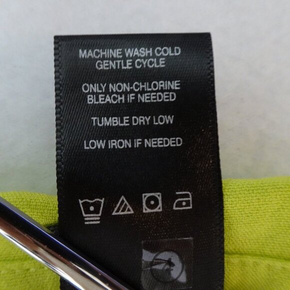 Ali Miles Tunic Top Women's Plus Size 3X Yellow Green Bright Button Front - Picture 7 of 9